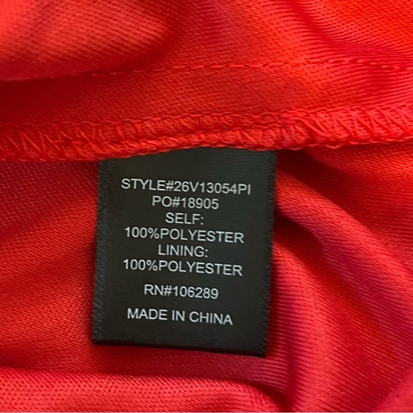 Trixxi NWT Red Floral Square Neck Smocked Mini Dress with Sheer 3/4 Sleeves - Picture 9 of 10